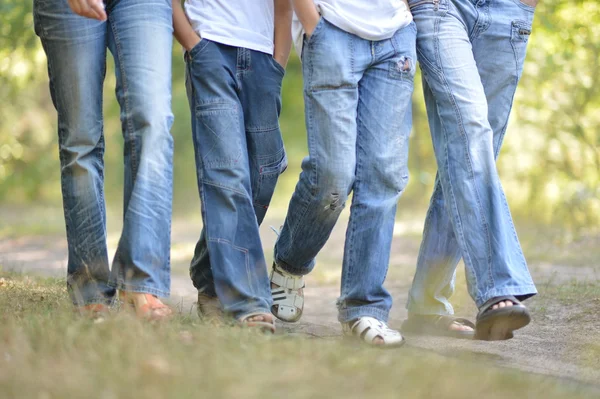 Legs of walking people — Stock Photo, Image