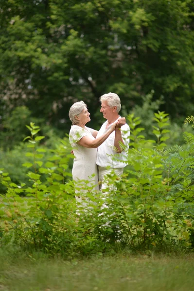 Aged couple outdoors — Stock Photo, Image