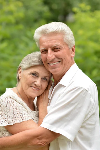Aged couple outdoors — Stock Photo, Image