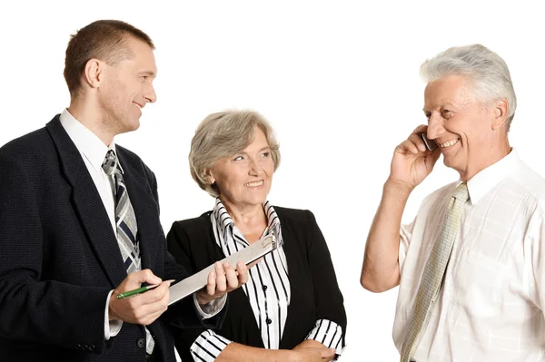 Dos hombres de negocios y anciano — Foto de Stock