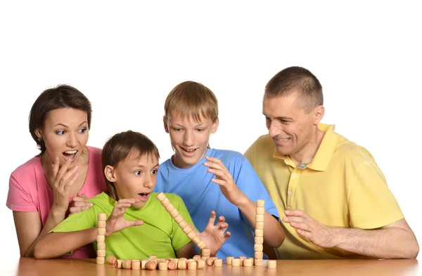 Familie spelen de constructor — Stockfoto