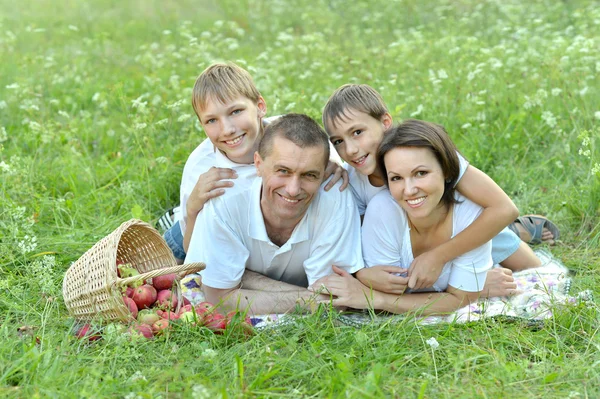 Aile piknik üzerinde — Stok fotoğraf