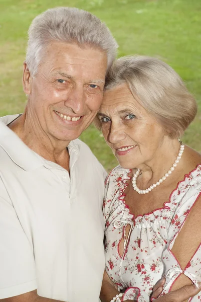Schönes älteres Ehepaar ging in die Natur — Stockfoto