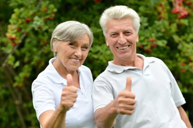Happy elderly couple clipart