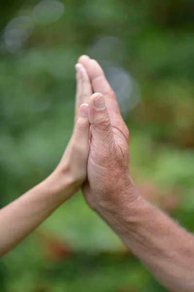 Closeup of hands together — Stock Photo, Image