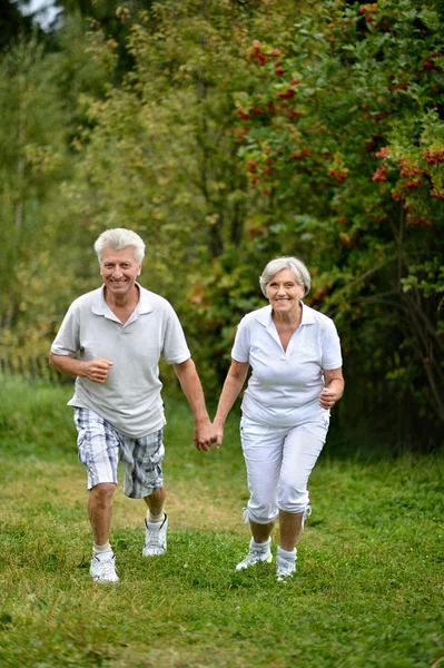 Elderly couple in summer time — Stock Photo, Image