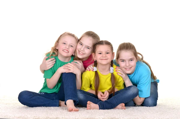 Groep grappige meisjes — Stockfoto