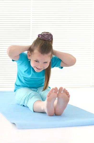 Girl in a blue t-shirt — Stock Photo, Image