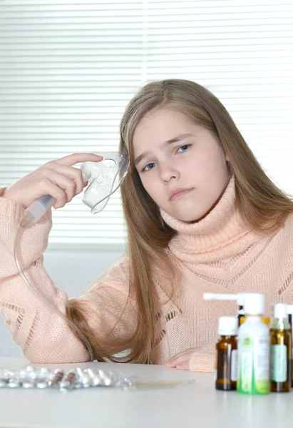 Girl in a pink sweater — Stock Photo, Image