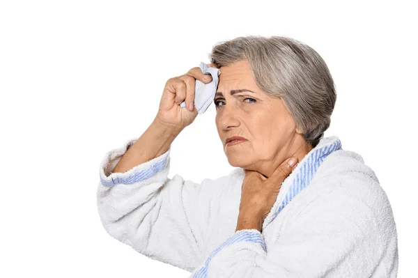 Zieke bejaarde vrouw — Stockfoto