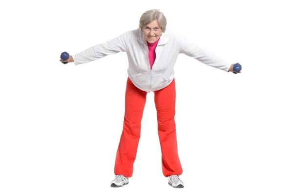 Mujer mayor haciendo ejercicio —  Fotos de Stock