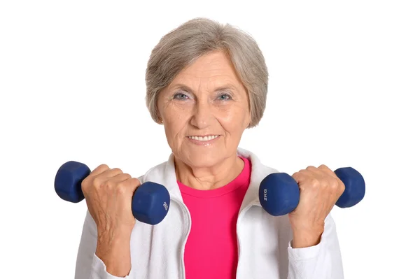 Mujer mayor haciendo ejercicio —  Fotos de Stock