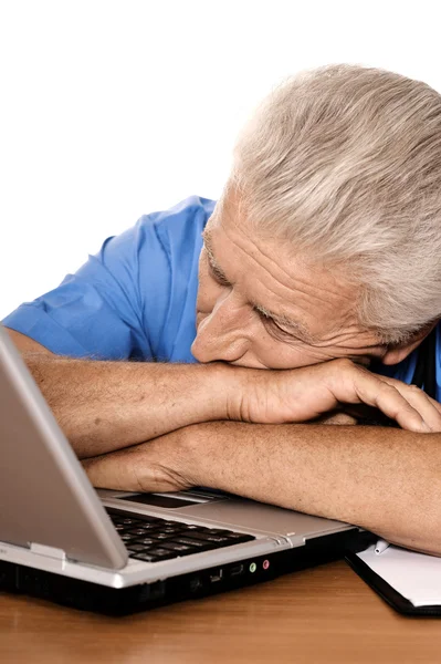 Tired senior doctor — Stock Photo, Image