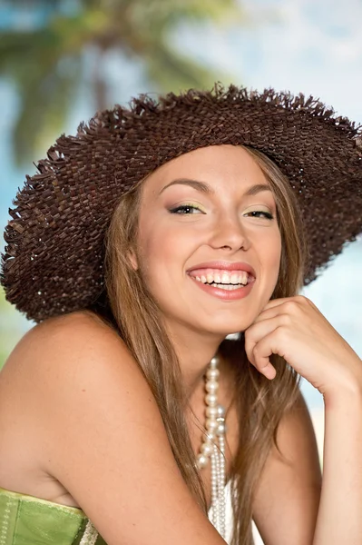 Retrato de niña en sombrero — Foto de Stock