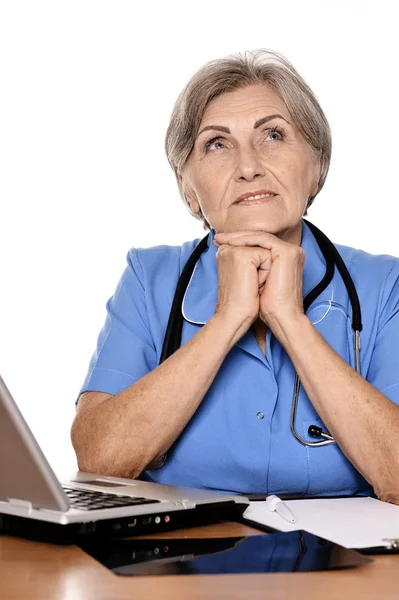 Positive elderly doctor — Stock Photo, Image