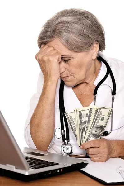 Tired elderly doctor — Stock Photo, Image