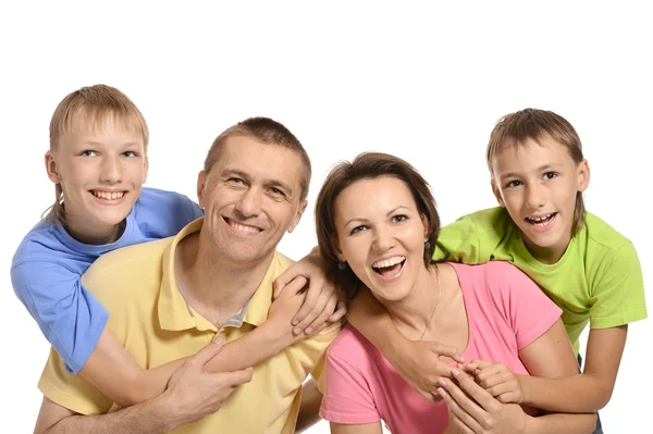 Cheerful family of four — Stock Photo, Image