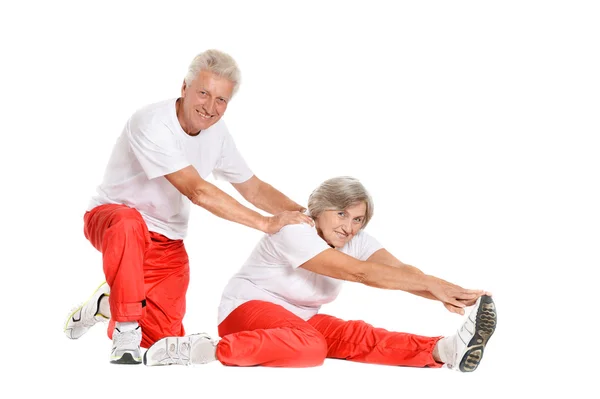 Senior couple exercising — Stock Photo, Image