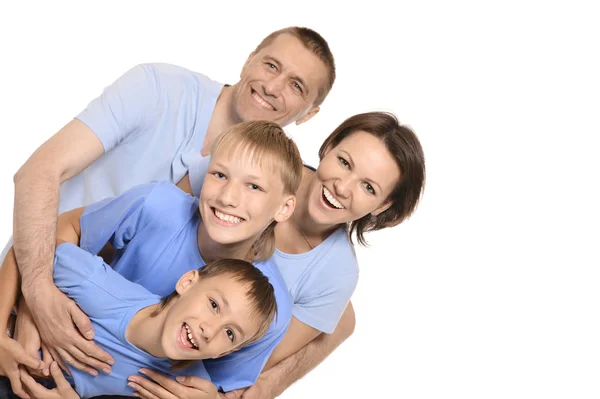 Cheerful family of four — Stock Photo, Image