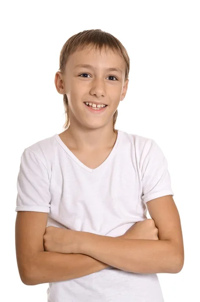 Happy boy on white background — Stock Photo, Image
