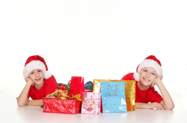 Happy children with bags — Stock Photo, Image