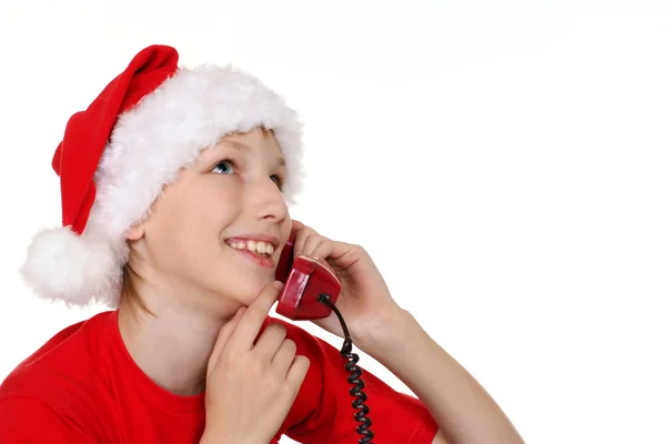 Menino com telefone — Fotografia de Stock