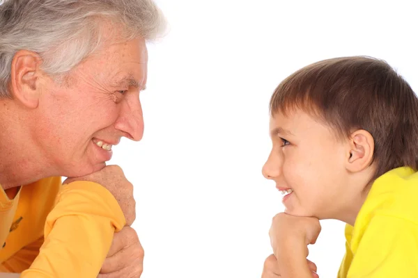 Buona famiglia in t-shirt gialle — Foto Stock