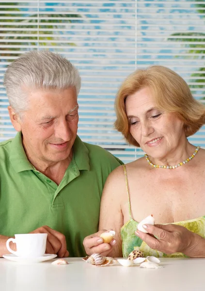 Charming old couple at the resort — Stock Photo, Image