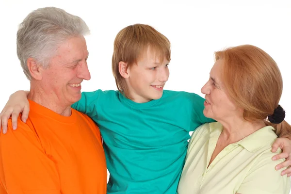 Ideale Familie in hellen T-Shirts — Stockfoto