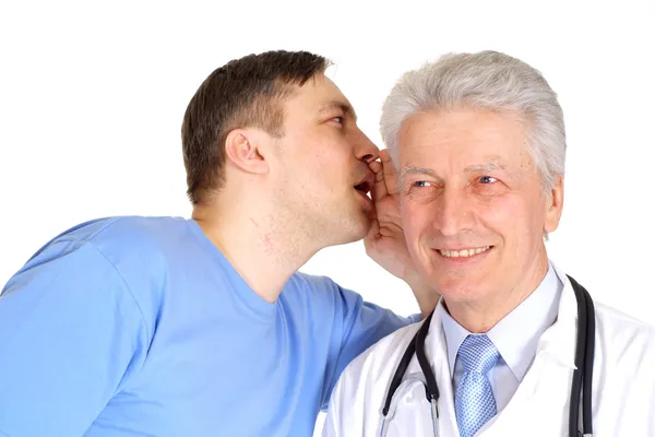 Sköna medic tar emot besökare — Stockfoto