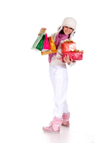 Mujer con regalos —  Fotos de Stock