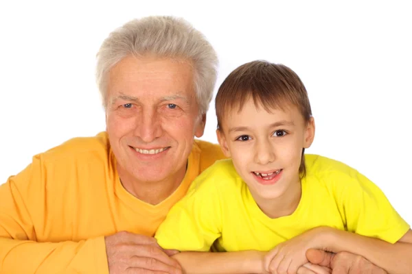 Famiglia allegra in t-shirt gialle — Foto Stock