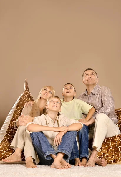 Family of four having fun — Stock Photo, Image