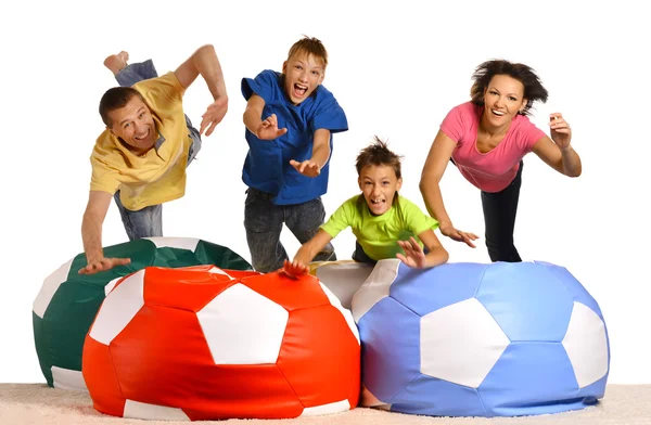 Family of four having fun — Stock Photo, Image