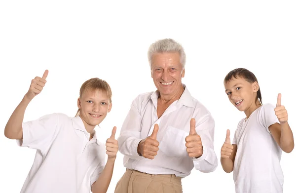 Abuelo con nietos —  Fotos de Stock