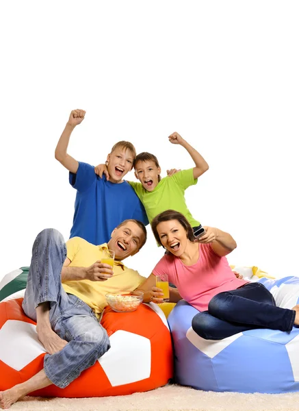 Family watching tv — Stock Photo, Image