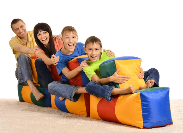 Family of four having fun — Stock Photo, Image