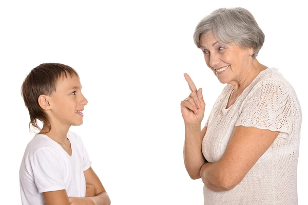 Oma en kleinzoon — Stockfoto