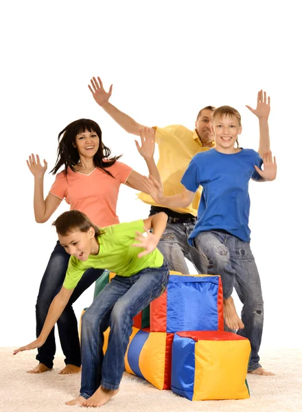 Family of four having fun — Stock Photo, Image