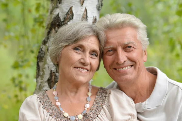 Senior couple in forest — Stock Photo, Image
