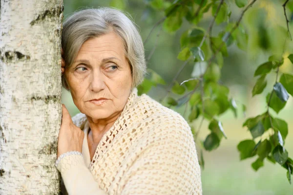 Portrait of upset senior woman — Stock Photo, Image