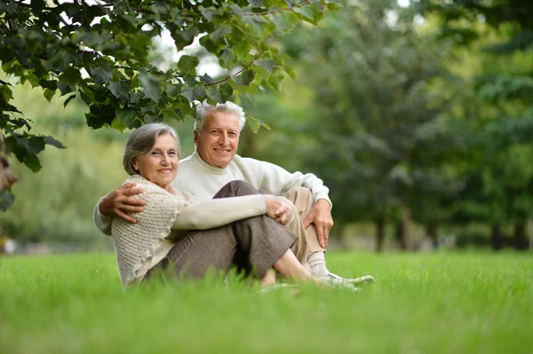 Couple aîné sur la nature — Photo