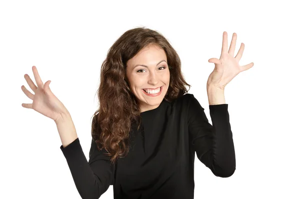 Lachende jonge vrouw portret — Stockfoto