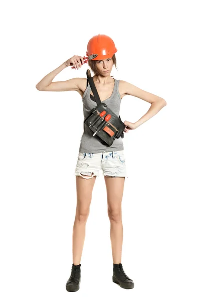 Sexy builder woman portrait — Stock Photo, Image