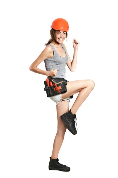 Sexy constructor woman portrait — Stock Photo, Image