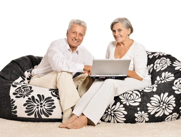 Elderly couple resting at home — Stock Photo, Image
