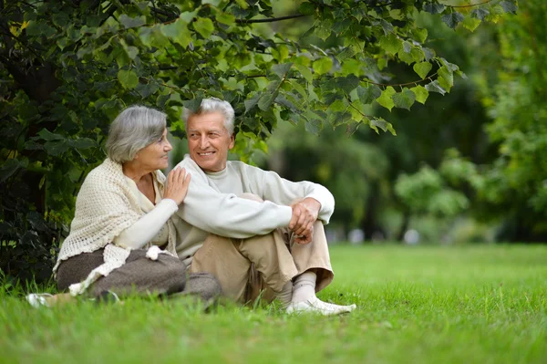 Couple aîné dans le parc — Photo