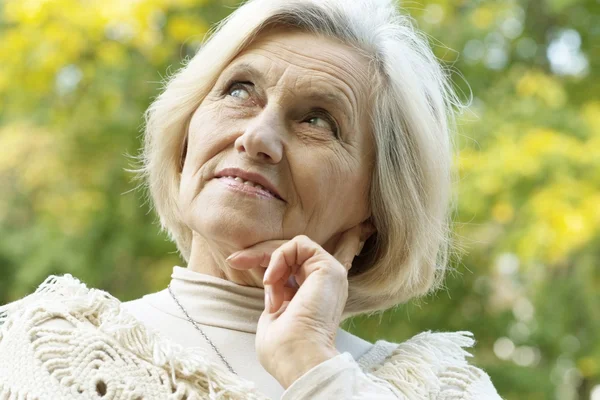 Senior woman on nature — Stock Photo, Image