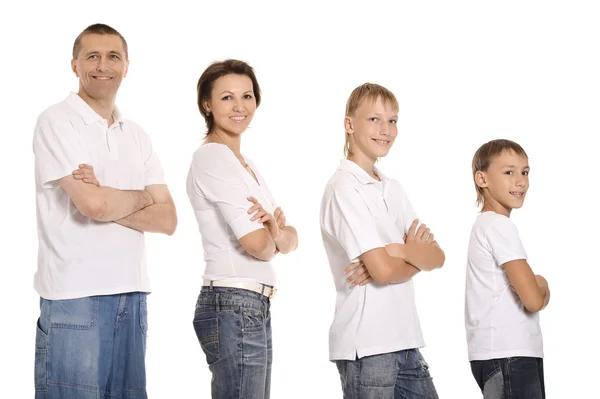 Familia alegre de cuatro — Foto de Stock