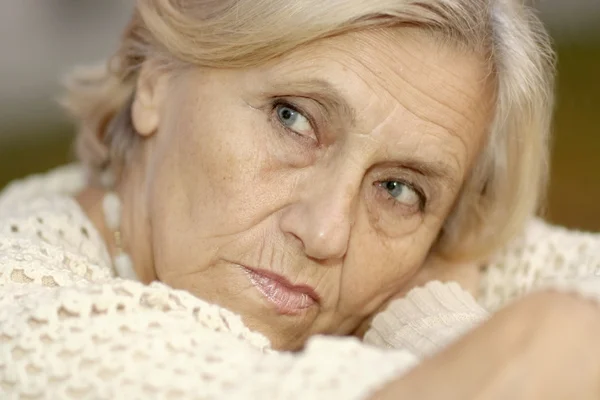 Sad elderly woman — Stock Photo, Image